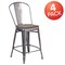 Flash Furniture Clear Metal Counter Stool, 24", PK4 4-XU-DG-TP001B-24-WD-GG - alternate 3